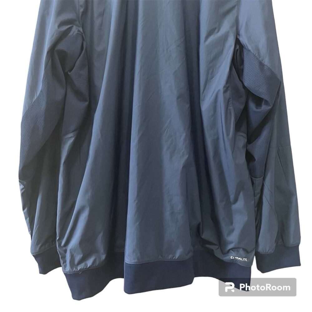 Adidas Mens Lightweight Climalite Jacket Windbreaker Athletic Blue & White Large - Picture 9 of 10